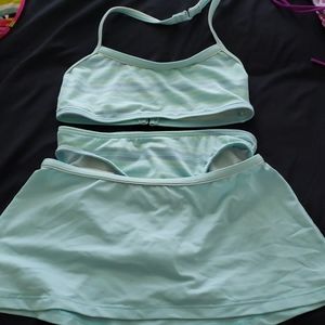 Two piece swimsuit with skirt